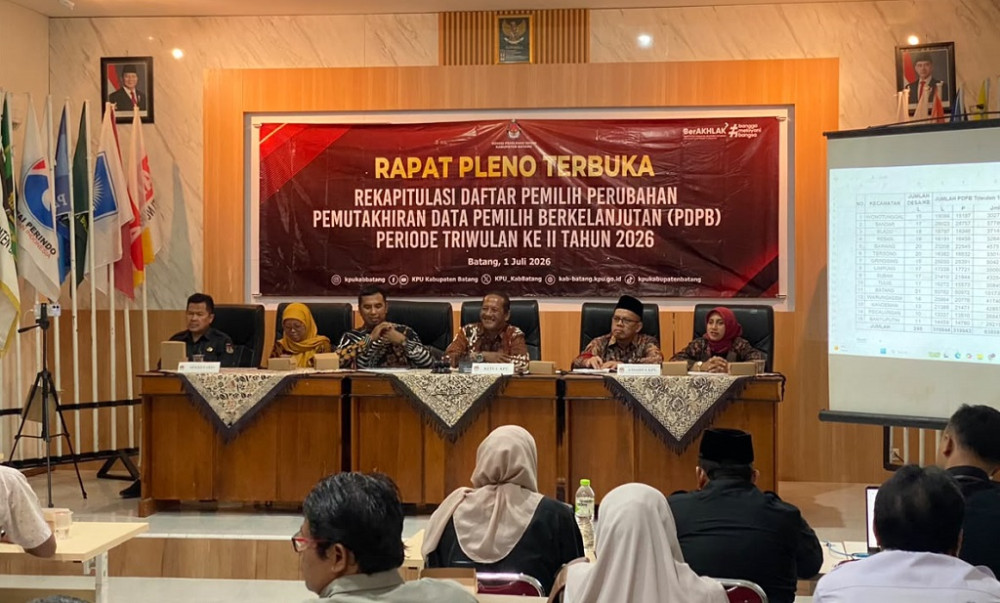 KPU Batang Catat 644.644 Pemilih pada Triwulan II 2026, Bertambah Lebih dari 6.000 Orang