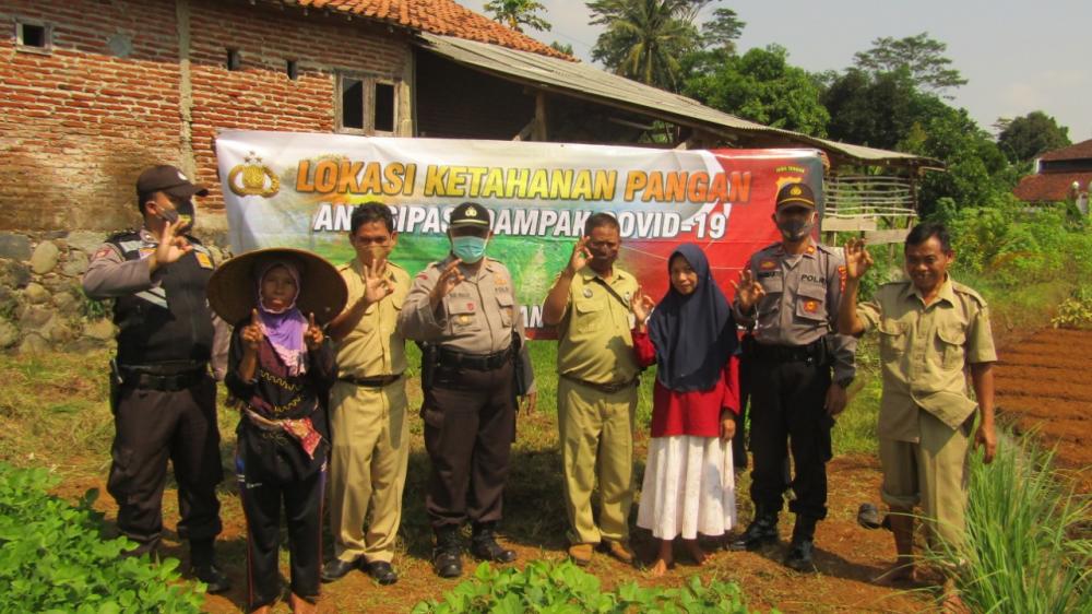 Jaga Ketahanan Pangan, Polsek Bandar Serahkan Bibit Sayuran ke Petani