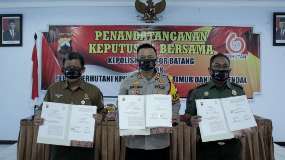 Jaga Kelestarian Hutan, Polres Batang Jalin Kerjasama dengan 2 KPH