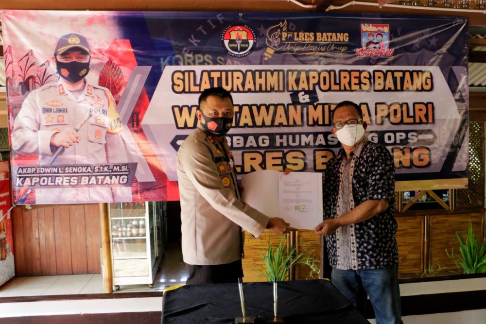 Sinergi Polres Batang dan PWI Tetap Terjalin di Tengah Pandemi