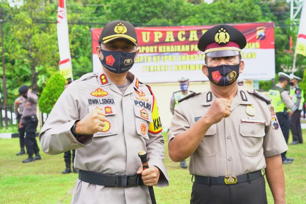 Kapolres Batang Pimpin Upacara Korps Raport Kenaikan Pangkat Pengabdian