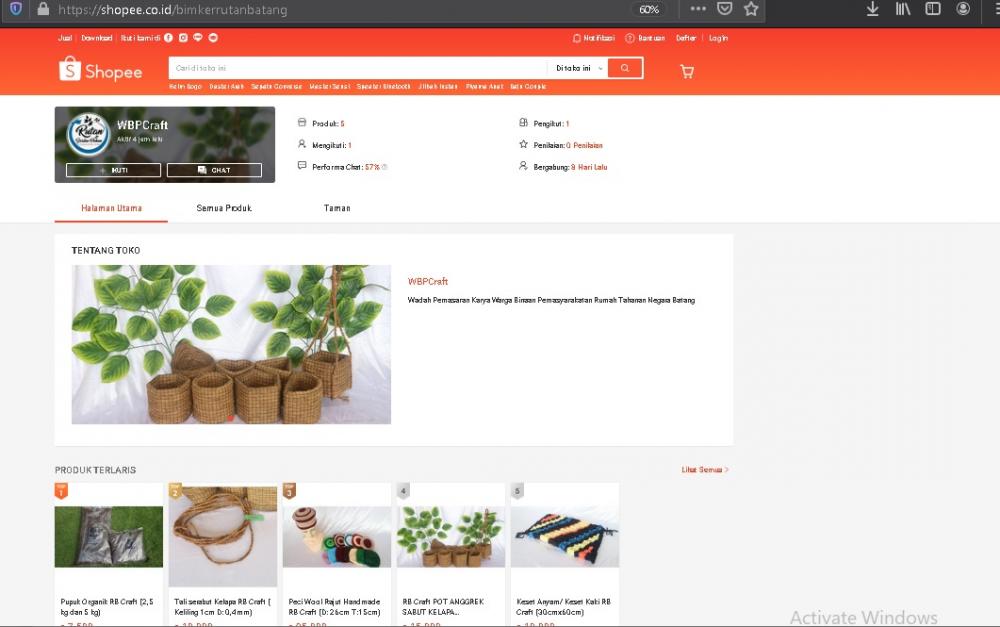 Produk WBP Rutan Batang Rambah Pasar Online