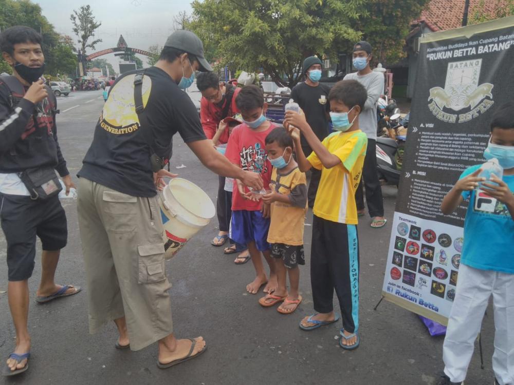 Komunitas Rukun Beta Batang Membagikan Ratusan Ekor Ikan Cupang