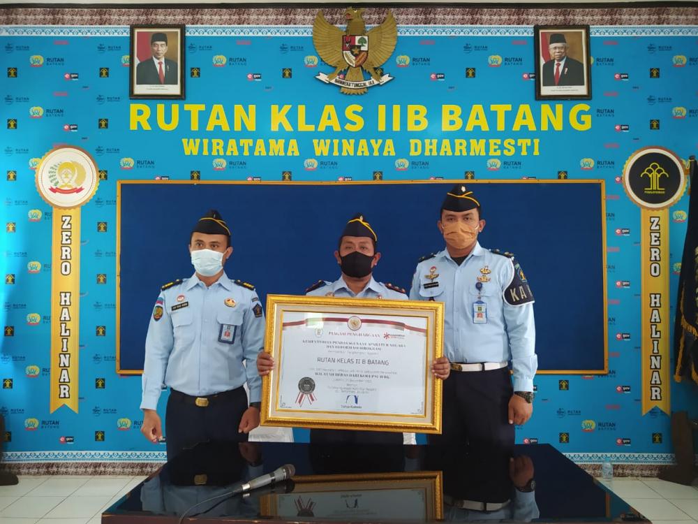 Rutan Batang Raih Penghargaan WBK dari KemenPAN-RB