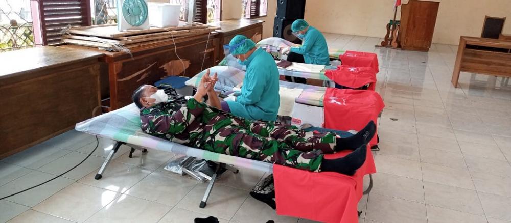 Donor Darah Koramil Bandar untuk Penuhi Stok PMI
