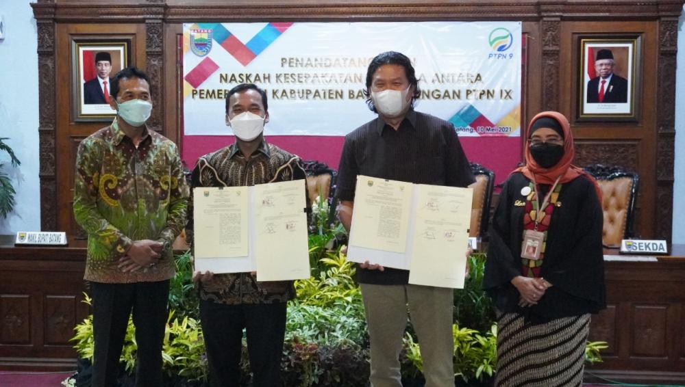 Pemanfaatan Lahan 25 Hektar, Pemkab Batang dan PTPN IX Lakukan Penandatanganan Naskah Kesepakatan Be