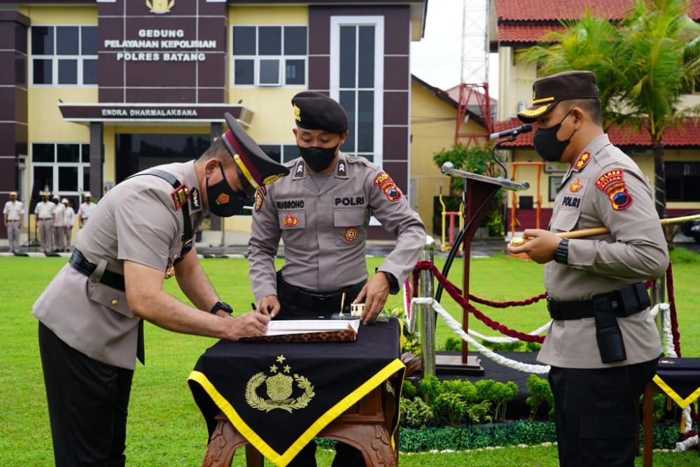 Sertijab Kasatlantas, Kapolres Batang Minta Persiapkan Pengamanan Nataru
