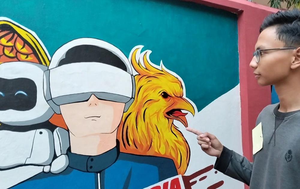 Goresan Bertema VR, Giring SMK Kandeman Juarai Mural