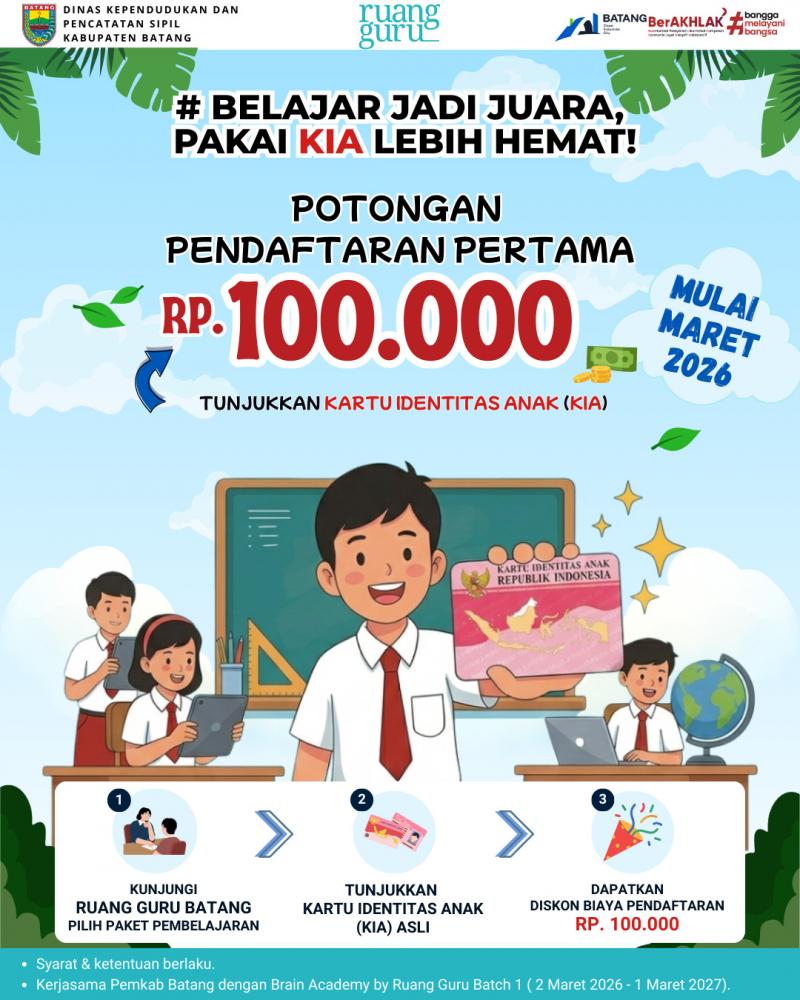 Berbekal KIA, Daftar Bimbel di Batang Kini Diskon Rp100 Ribu