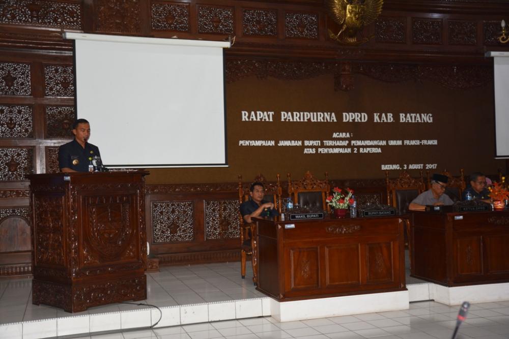 Jawaban Bupati terhadap pemandangan Umum Fraksi