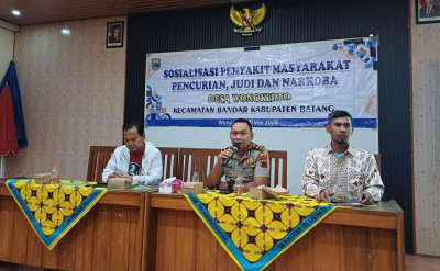 Jaga Kondusivitas Desa Penyangga, Polsek Bandar Sosialisasikan Bahaya Pekat