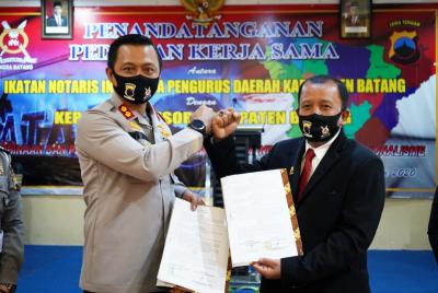 Polres dan Pengda INI Batang Teken Pedoman Kerja Sama