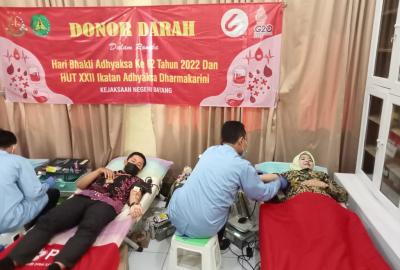 Peringati Hari Bhakti Adyaksa Ke-62, Kejari Batang Gelar Donor Darah 