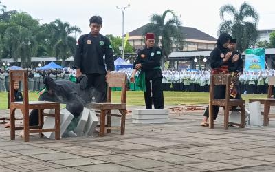 Atraksi Pagar Nusa Pukau Peserta Apel Kemanusiaan PWNU