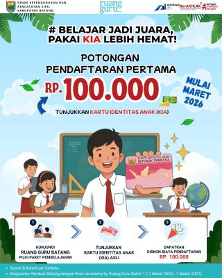 Berbekal KIA, Daftar Bimbel di Batang Kini Diskon Rp100 Ribu